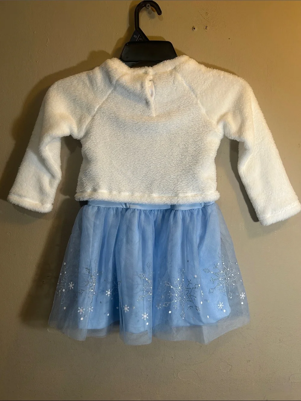 Girls Disney Frozen Two White & Light Blue Elsa Tulle Dress 4T.